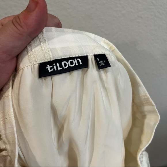 Tildon size 6 cream tone one tone plaid skirt academia - Picture 6 of 8